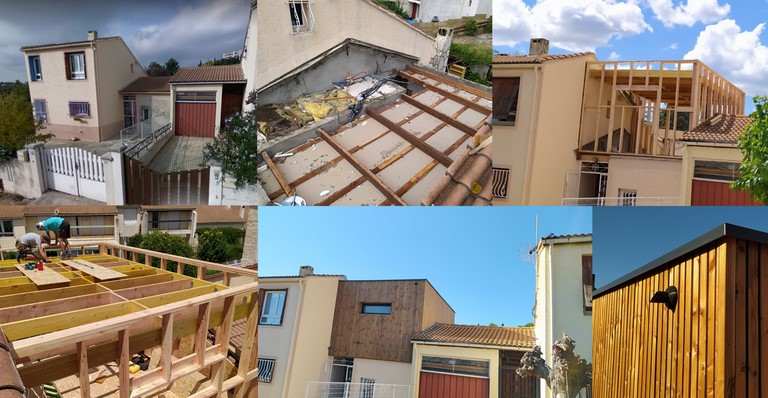 escalier droit en bois  montpellier